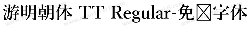 游明朝体 TT Regular字体转换